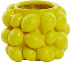 Light en Living Vaas deco LEMON geel - 14 cm hoog New