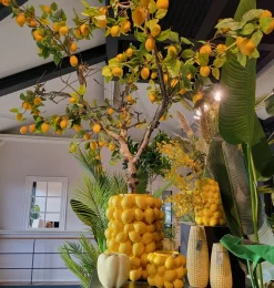Light en Living Vaas deco LEMON geel - 14 cm hoog New