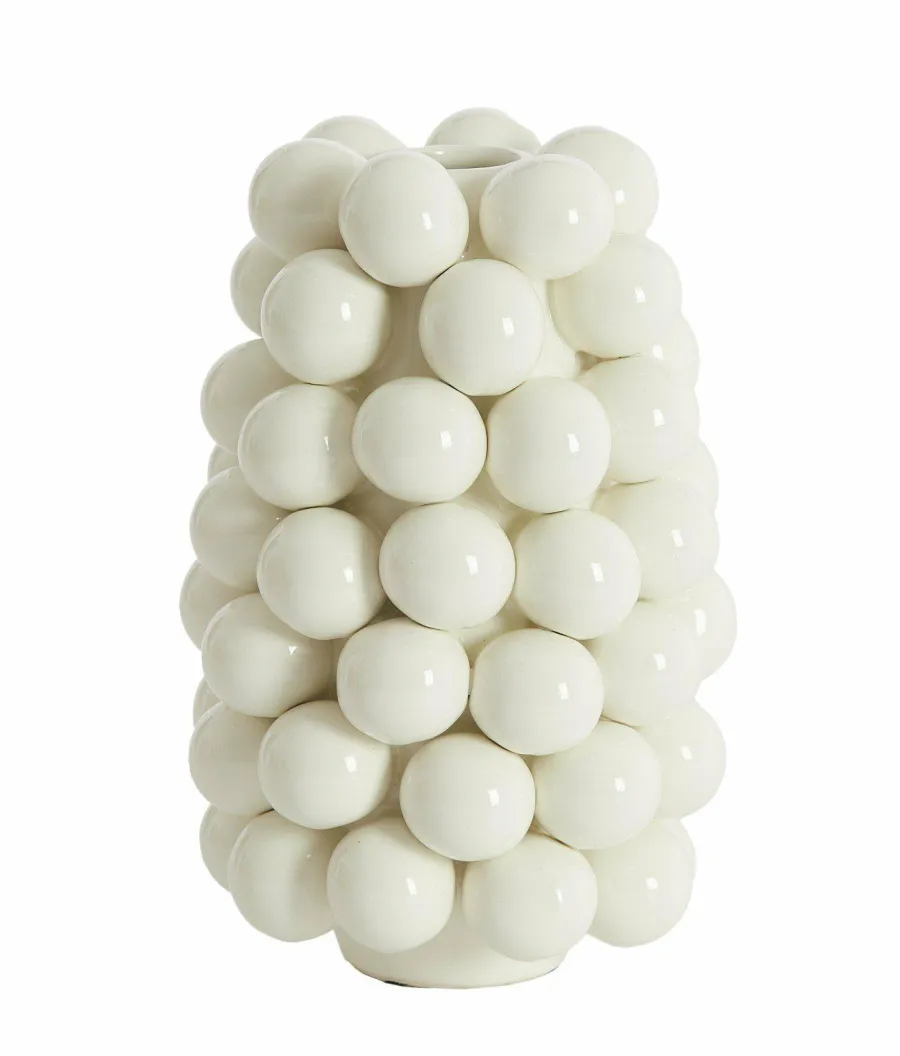 Light en Living Vaas deco Ø16X24 cm BOYANG keramiek shiny wit Sale