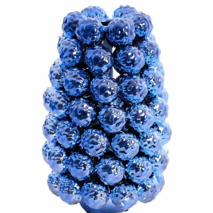 Light en Living Vaas deco Ø18,5x28 cm BUTANG keramiek metallic blauw Outlet