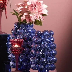 Light en Living Vaas deco Ø18,5x28 cm BUTANG keramiek metallic blauw Outlet