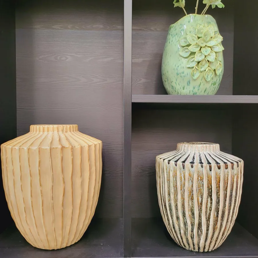 Light en Living Vaas deco Ø32X40 cm TALEA keramiek zand-beige Best