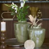 Light en Living Vaas deco Ø30X32 cm TALEA keramiek olijfgroen-creme New
