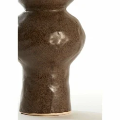 Light en Living Vaas deco Ø13x26 cm ROGANO keramiek donker bruin Hot