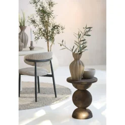 Light en Living Vaas deco Ø19x35,5 cm SILLIAN keramiek mat bruin Best