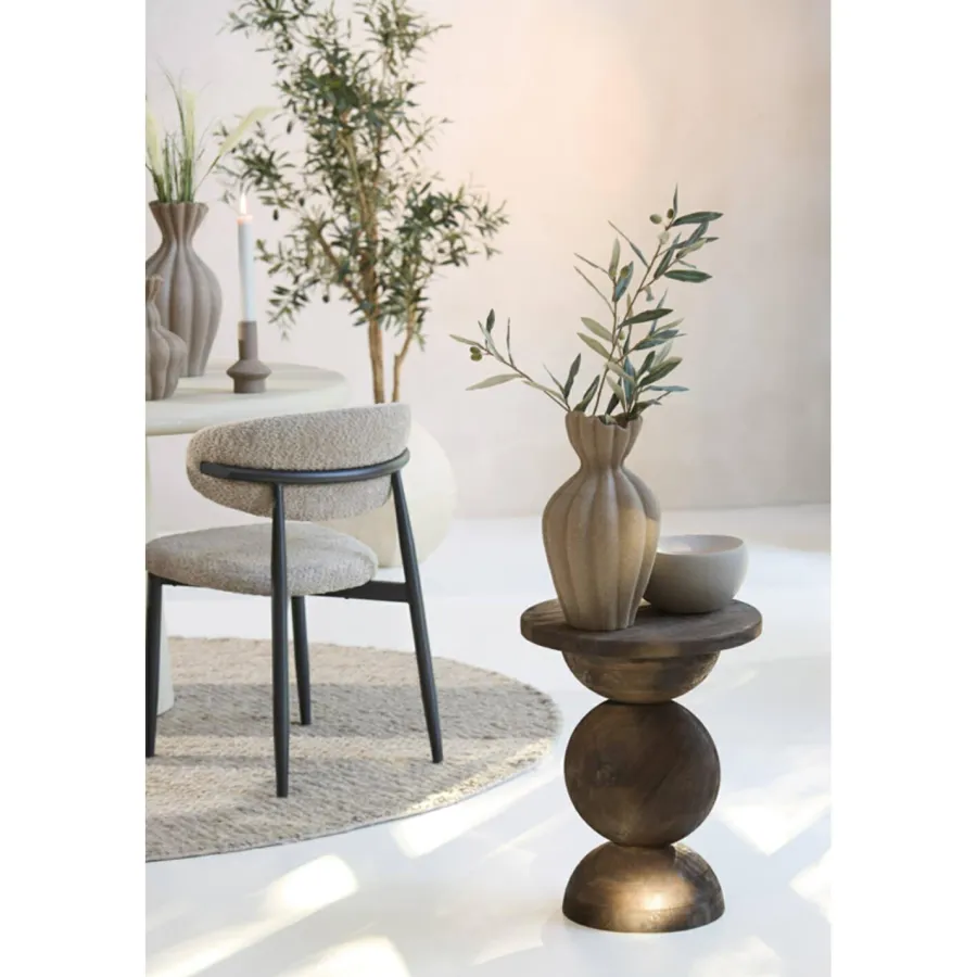 Light en Living Vaas deco Ø19x35,5 cm SILLIAN keramiek mat bruin Best