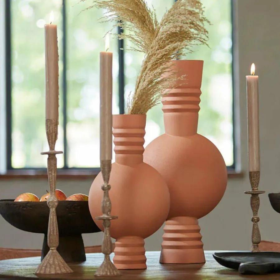 Light en Living Vaas deco Ø14x40 cm KAVANSI mat terra-roze Online