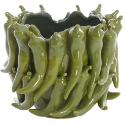 Light en Living Vaas deco 25,5x24,5x20,5 cm PEPPER keramiek donker groen New