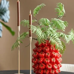 Light en Living Vaas deco 34x33x37 cm TAMINA keramiek rood Clearance