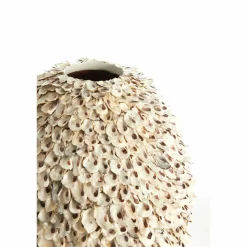Light en Living Vaas deco Ø33x35 cm UBATE bamboe+schelp crème+bruin Clearance