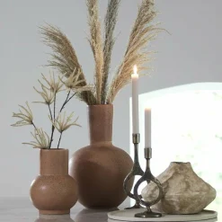 Light en Living Vaas deco Ø28,5x42 cm ULLOA keramiek mat terra