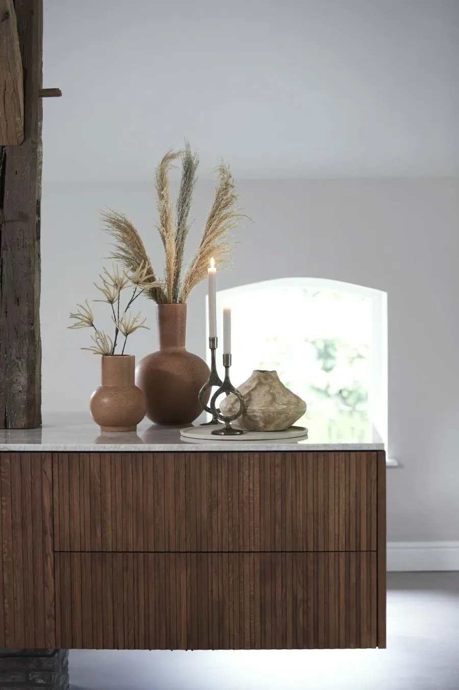 Light en Living Vaas deco Ø28,5x42 cm ULLOA keramiek mat terra