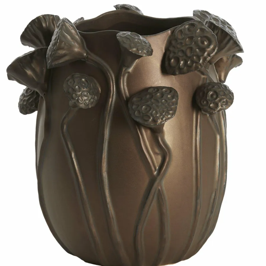 Light en Living Vaas deco 26,5x25,5x26,5 cm LAVCI keramiek mat donker bruin Online