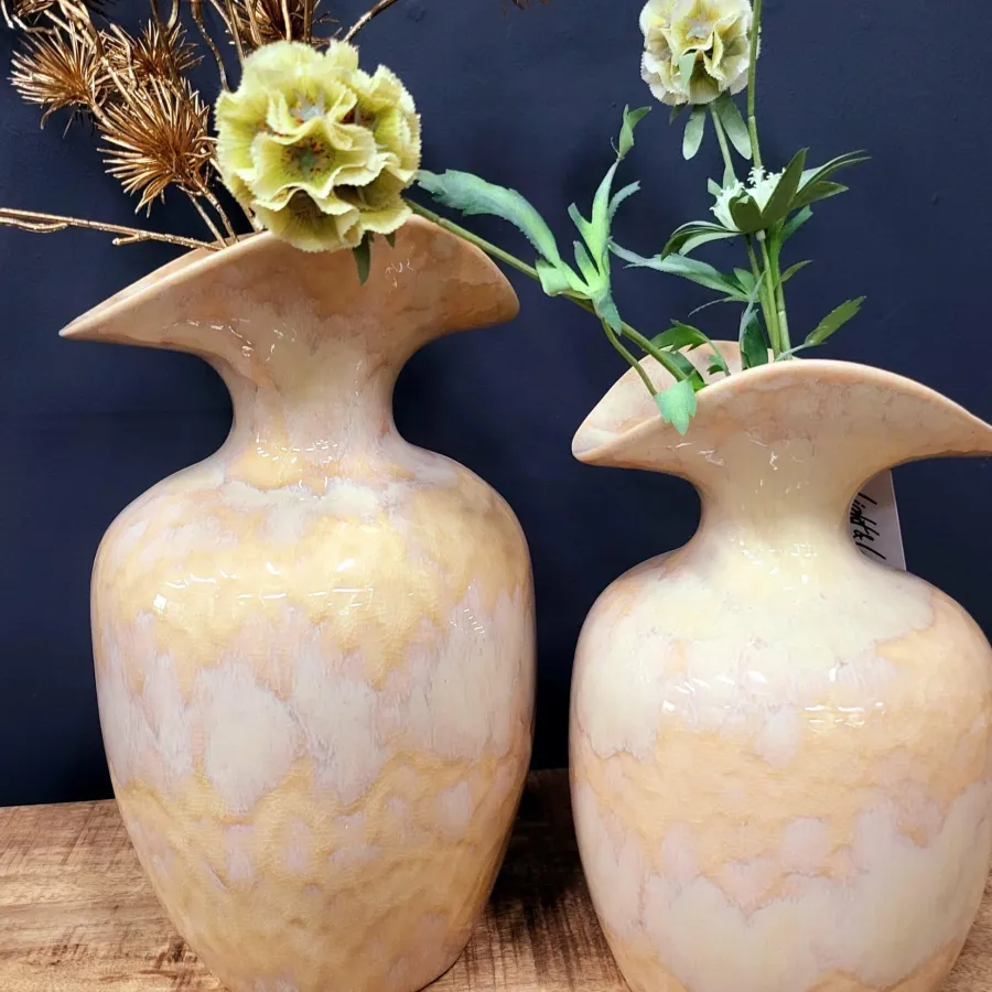 Light en Living Vaas deco 17x16x28 cm MARILLO keramiek light peach Online