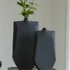 Light en Living Vaas deco 21x7,5x41 cm MAKAHA mat zwart