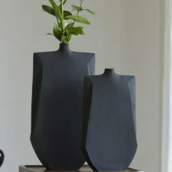 Light en Living Vaas deco 21x7,5x41 cm MAKAHA mat zwart