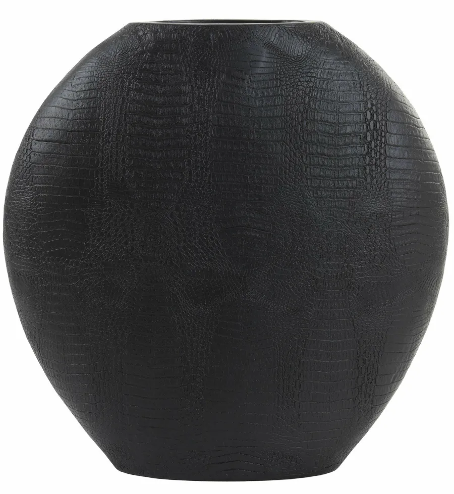 Light en Living Vaas deco 50x15x50 cm SKELD mat zwart Discount