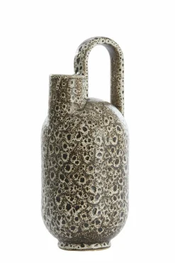 Light en Living Vaas deco 16,5x15,5x37 cm SERRES keramiek crème+zwart Discount