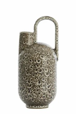 Light en Living Vaas deco 16,5x15,5x37 cm SERRES keramiek crème+zwart Discount