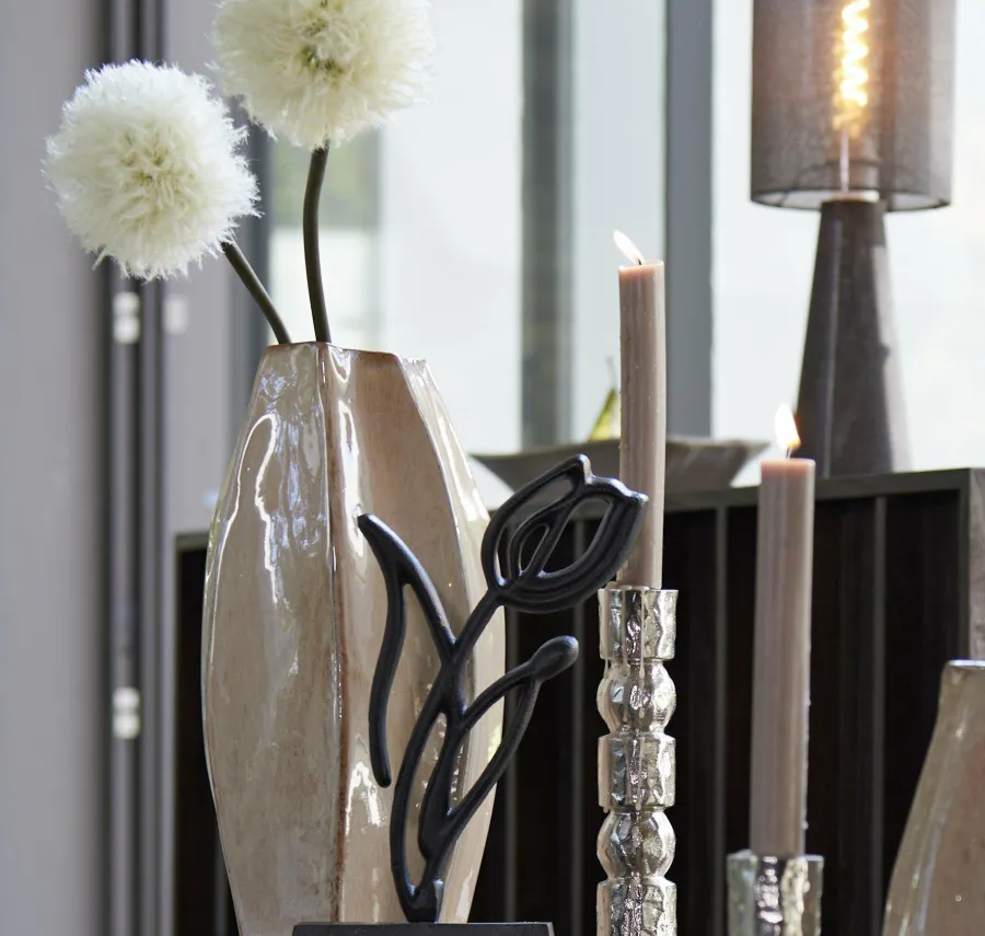 Light en Living Vaas deco 25,5x21,5x42,5 cm CHIADO glans beige Clearance