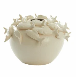 Light en Living Vaas deco Ø40X27 cm Fish keramiek creme Sale