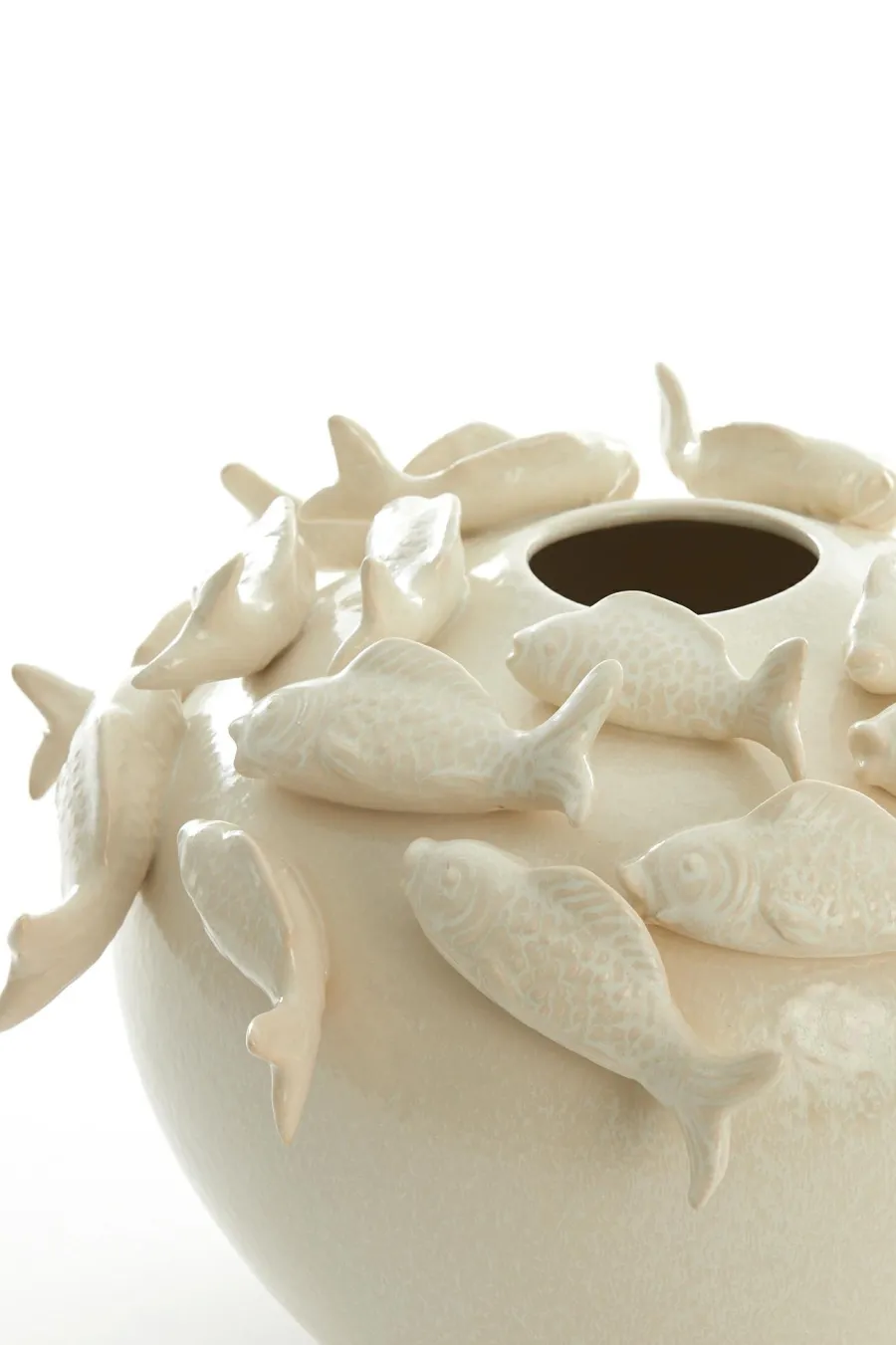 Light en Living Vaas deco Ø41,5X32 cm FISH keramiek creme Clearance
