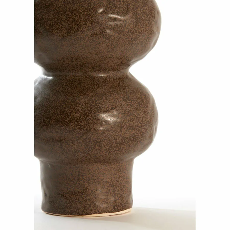 Light en Living Vaas deco Ø15x33,5 cm ROGANO keramiek donker bruin Sale