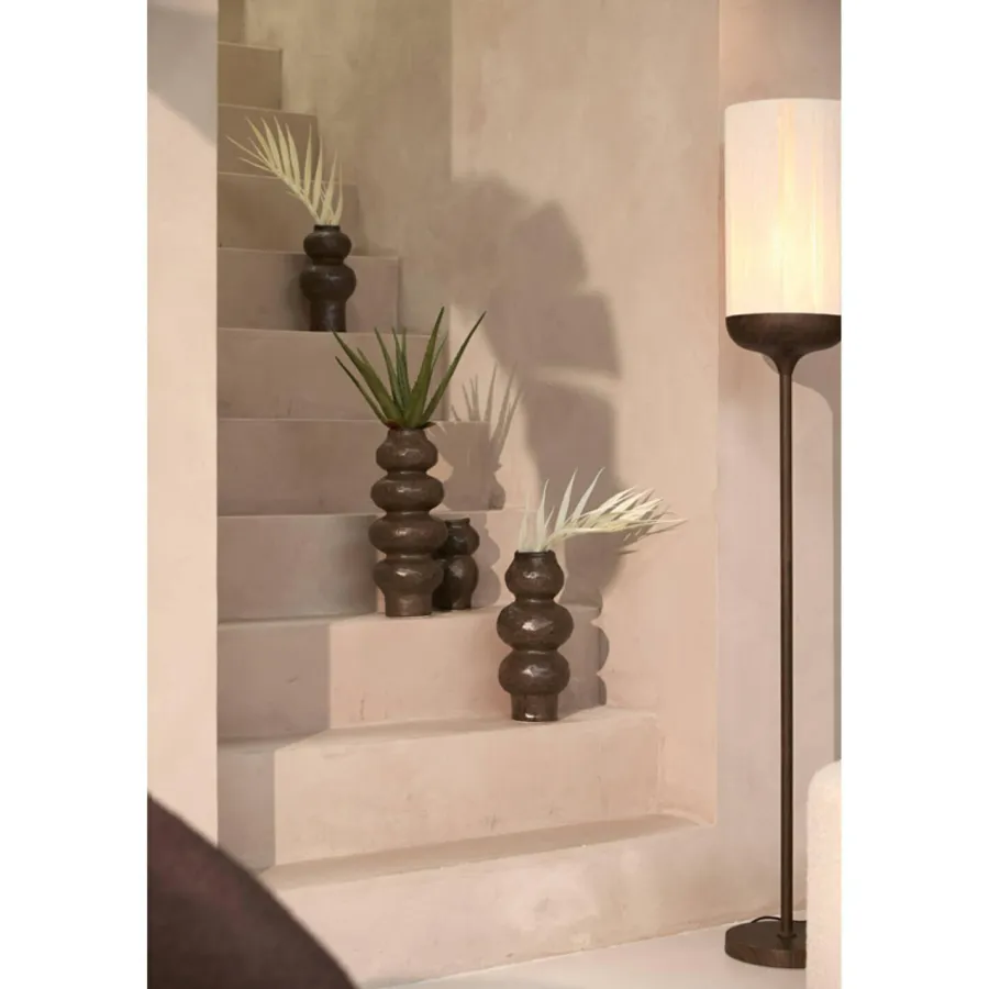 Light en Living Vaas deco Ø15x33,5 cm ROGANO keramiek donker bruin Sale