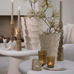 Light en Living Vaas deco 27,5x27x34 cm BANYA keramiek mat crème