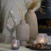 Light en Living Vaas deco 18x12x41 cm NAMTU keramiek mat bruin Discount