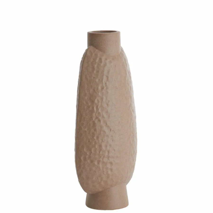 Light en Living Vaas deco 18x12x41 cm NAMTU keramiek mat bruin Discount