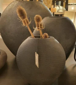 Light en Living Vaas deco 29,5x8x31,5 cm SKELD mat zwart Best