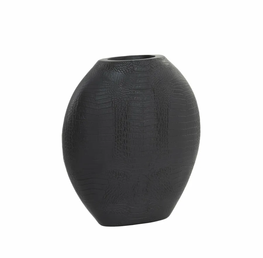 Light en Living Vaas deco 29,5x8x31,5 cm SKELD mat zwart Best