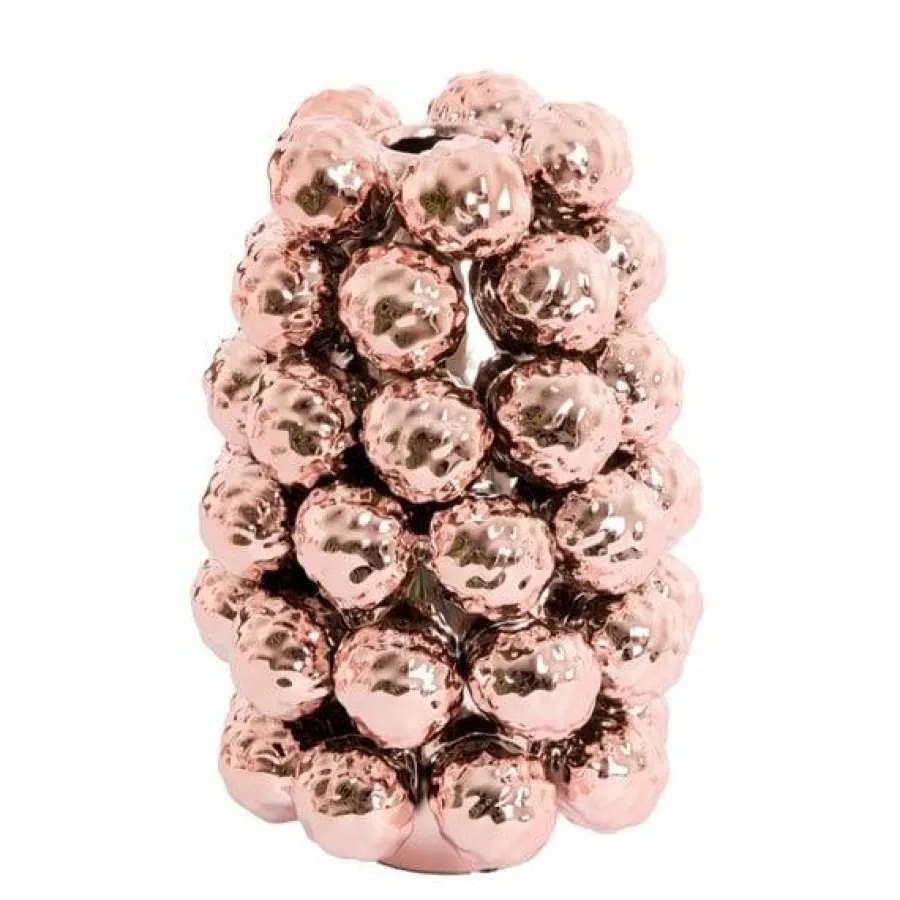 Light en Living Vaas deco Ø16x24,5 cm BUTANG keramiek metallic lichtroze Best