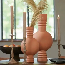 Light en Living Vaas deco Ø18x54,5 cm KAVANSI mat terra-roze Clearance