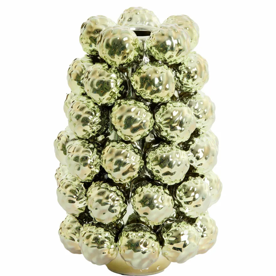 Light en Living Vaas deco Ø16x24,5 cm BUTANG keramiek metallic licht groen Best