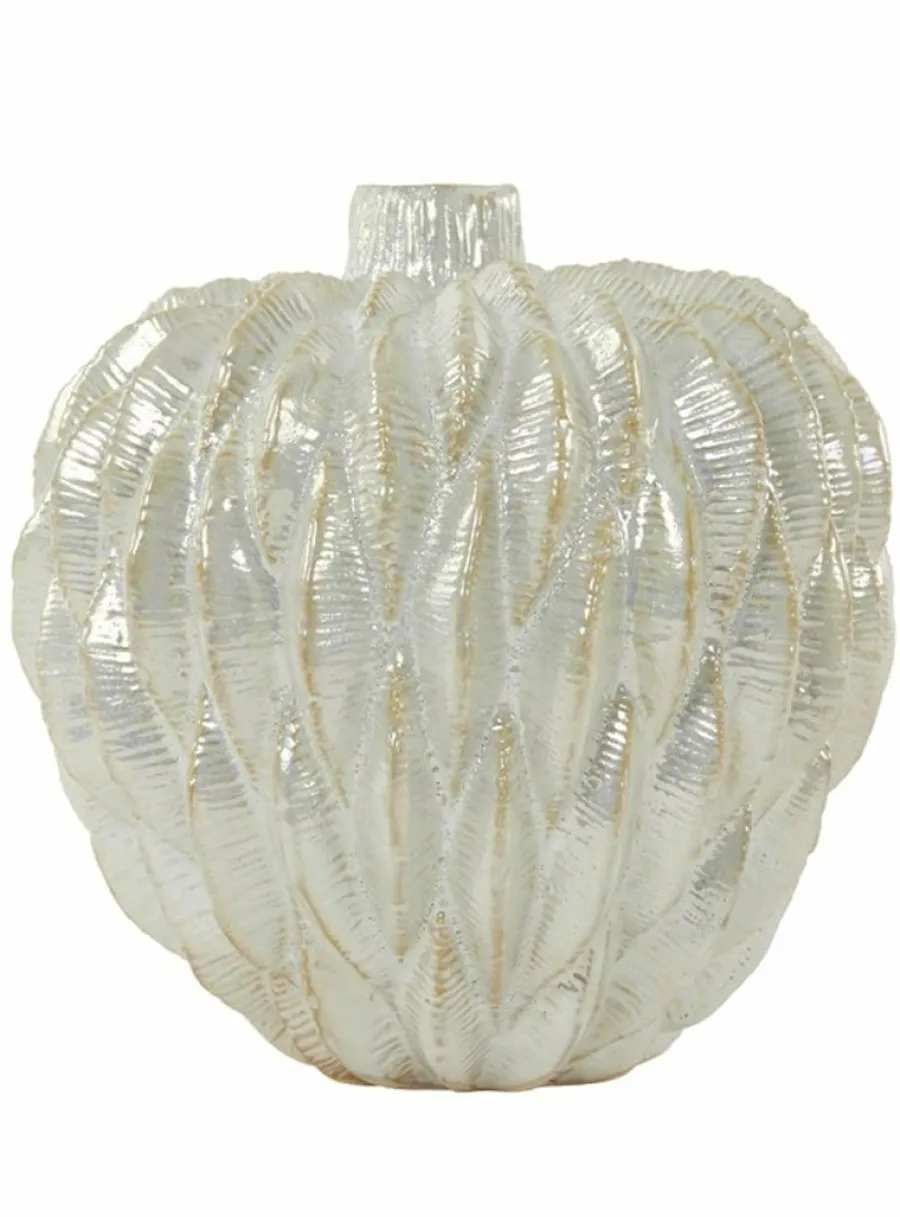 Light en Living Vaas deco Ø11x11,5 cm USIKA keramiek wit parelmoer Outlet