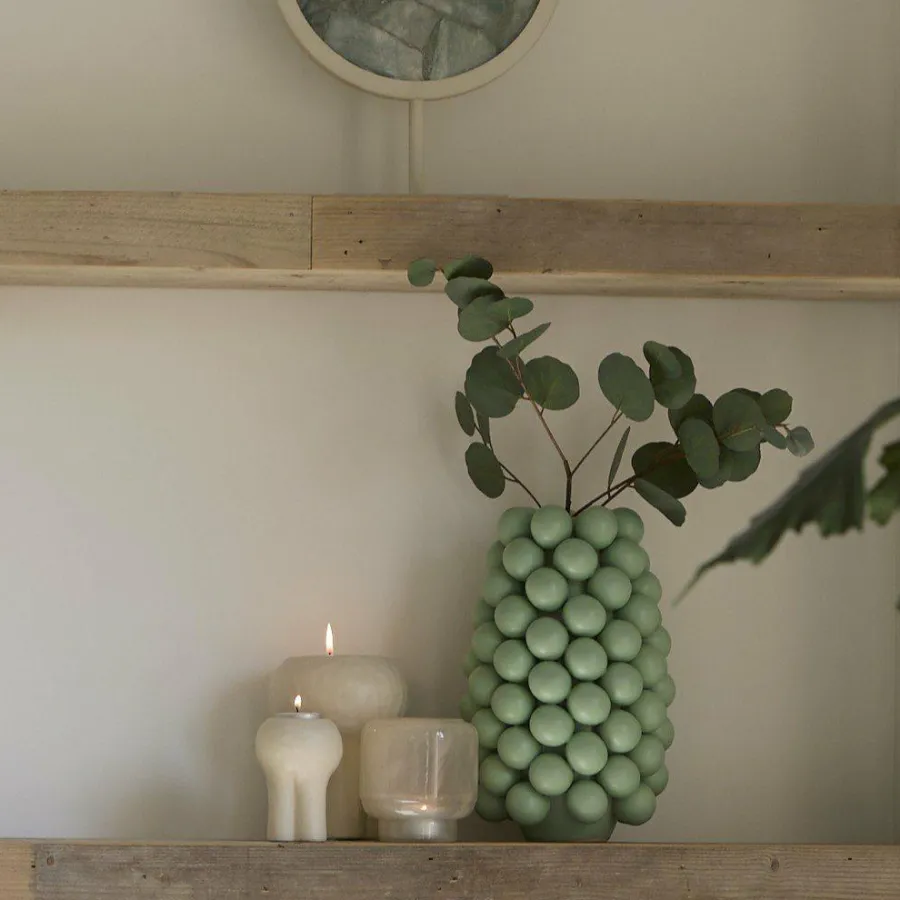 Light en Living Vaas deco Ø18X28 cm BOYANG keramiek mat mintgroen Clearance