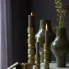 Light en Living Vaas deco Ø27x49 cm SINDO glanzend donker olijf groen+zwart Hot