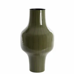 Light en Living Vaas deco Ø27x49 cm SINDO glanzend donker olijf groen+zwart Hot