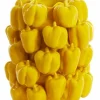 Light en Living Vaas deco 23,5x23x32,5 cm BELLPEPPER keramiek glanzend geel