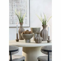 Light en Living Vaas deco Ø17,5x47,5 cm SILVIO keramiek mat bruin Outlet