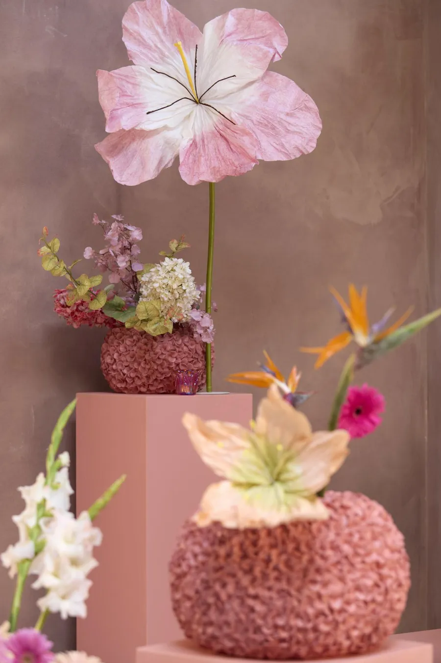 Light en Living Vaas deco Ø47,5x30 cm PHYLIA coral Hot