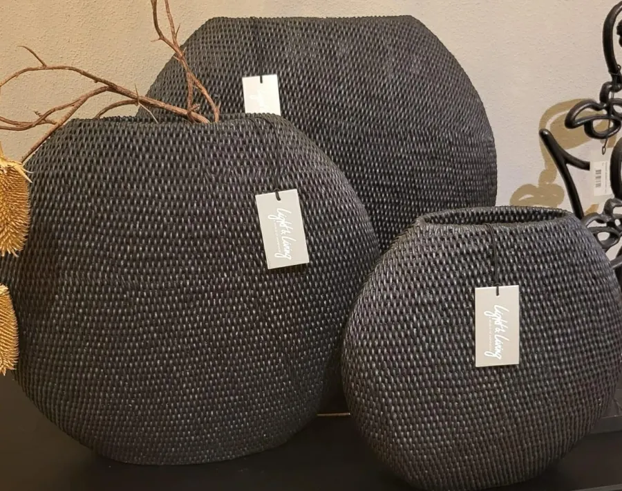 Light en Living Vaas deco MASHABA zwart - diverse afmetingen Discount