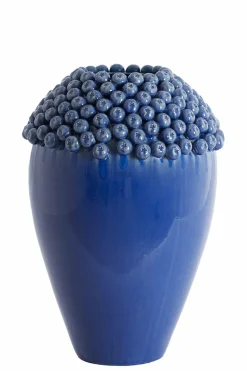 Light en Living Vaas deco Ø39,5x57 cm LOVRO keramiek donkerblauw Outlet