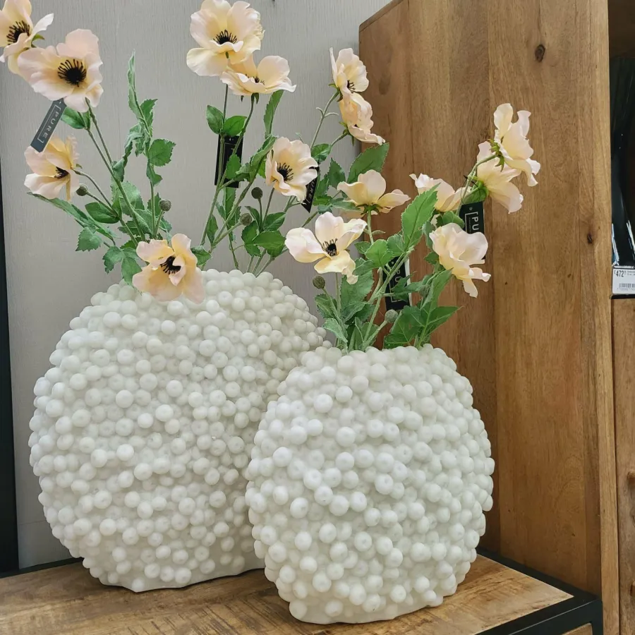 Light en Living Vaas deco 44x19x37 cm BERRIES beige – Light & Living Outlet