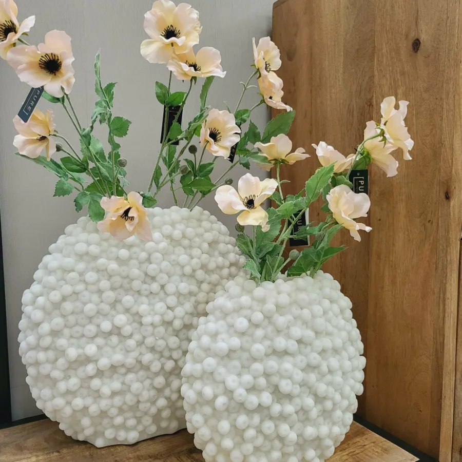 Light en Living Vaas deco 44x19x37 cm BERRIES beige – Light & Living Outlet