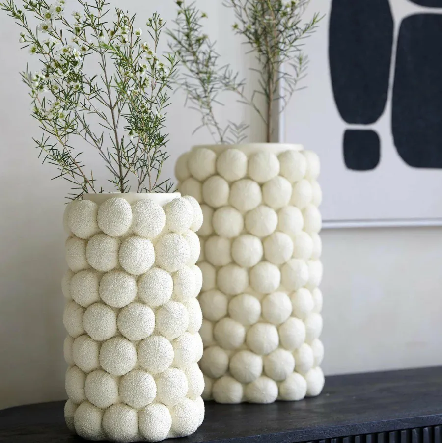 Light en Living Vaas deco Ø19X32,5 cm ZEEËGEL creme Sale
