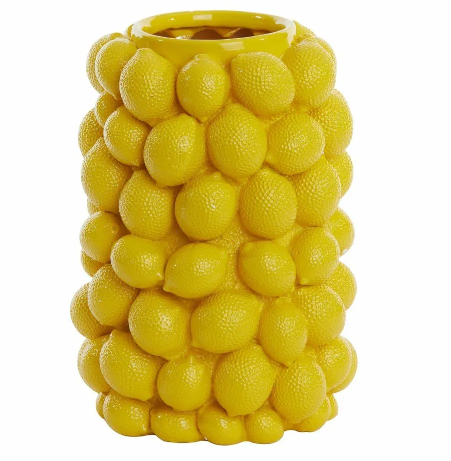 Light en Living Vaas deco LEMON geel - 33 cm hoog Best
