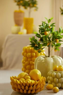 Light en Living Vaas deco LEMON geel - 33 cm hoog Best